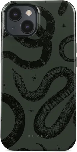 Vista 47 de BURGA-Funda p/teléfono compatible c/iPhone 14 Plus, carcasa rígida híbrida de 2 capas + Funda protectora de silicona, almendras latte a lunares