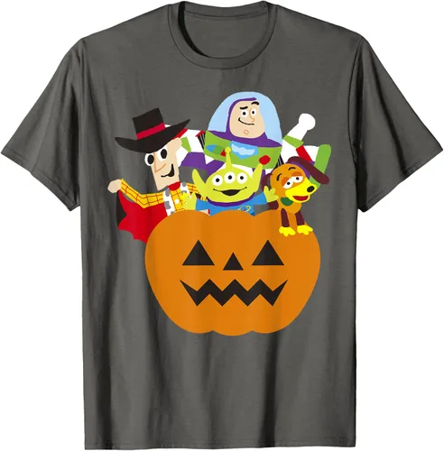 Vista 33 de Disney Pixar Toy Story - Camiseta de calabaza de Halloween, Negro