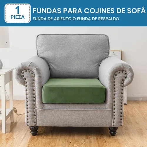 Vista 3 de Funda para Sofá de Terciopelo Elástico Funda de Cojín de Sofá 1 Pieza - Funda Elástica Lavable para Asiento o Respaldo, Fundas de Asiento para Sofás