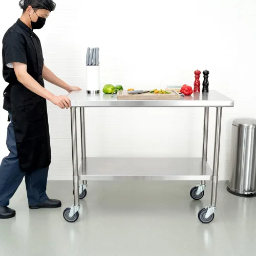 Vista 5 de Restaurantware -Kitchen Tek Ruedas de mesa de 5 pulgadas, 4 ruedas de equipo de restaurante de alta resistencia - giratorias, capacidad de 1200