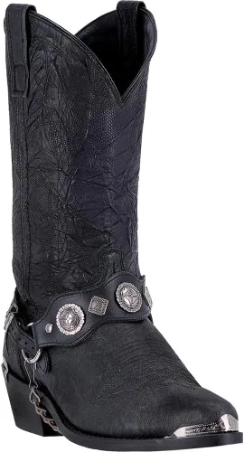 Vista 2 de Dingo Mens Suiter Round Toe Casual Botas Mid Calf - Negro