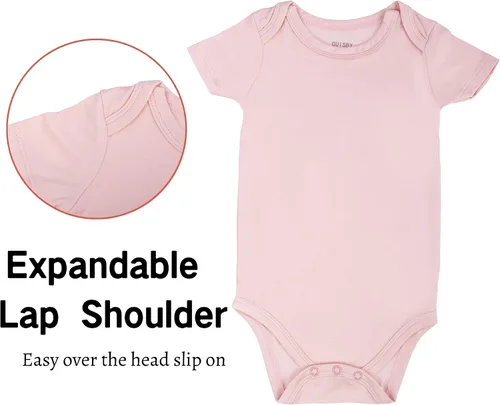 Vista 2 de GUISBY Body de manga corta para bebé, rayón de verano, recién nacido, niños y niñas, 0-24 meses