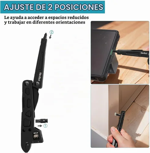Vista 4 de NexTool Llave multiherramienta ajustable, multiherramienta 9 en 1 con alicates multiherramienta, llave ajustable, cuchillo de bolsillo