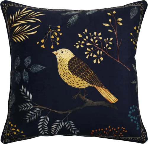 Vista 21 de patdrea Funda de almohada de terciopelo francés de diseño, 18 x 18 pulgadas Aviario