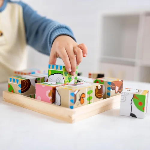 Vista 7 de Rompecabezas en cubo de granja de Melissa & Doug, Multicolor