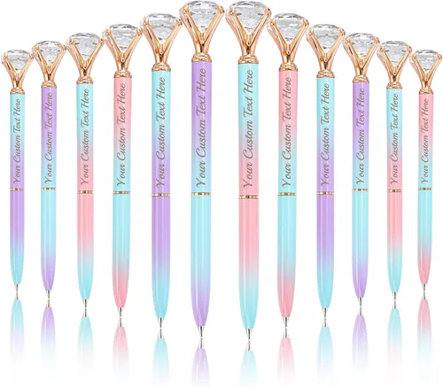Vista 16 de Bolígrafos personalizados con punta de lápiz capacitivo, bolígrafo de diamante con nombre grabado personalizado, grabado gratis, logotipo Estilo 3