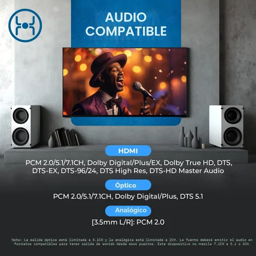 Vista 6 de OREI 8K eARC HDMI Matrix Switch 4 X 2, conmutador con extractor de audio UltraHD que soporta hasta 4K @ 120Hz IR EDID HDCP 2.3 - Control remoto