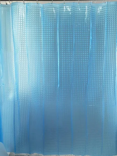 Vista 2 de Cortinas de ducha azules translúcidas de 72 x 72 pulgadas