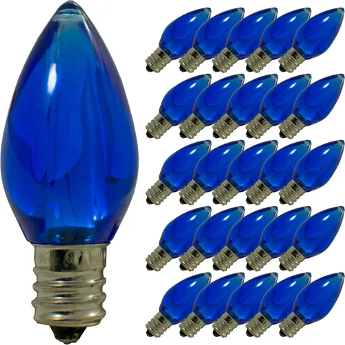 Vista 15 de EST. LEE DISPLAY L D 1902 Bombillas LED de Navidad C7 C9 estilo candelabro estable caja de repuesto de 25 (C7, azul sólido)