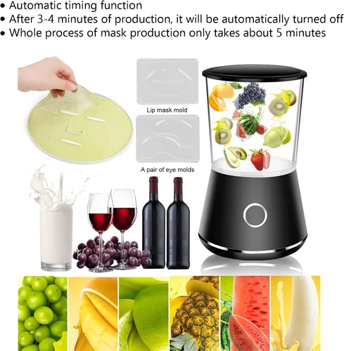 Vista 4 de Hozee Máquina para hacer cremas faciales, tratamiento facial, máquina para hacer mascarillas de frutas y verduras, máquina de mascarilla facial