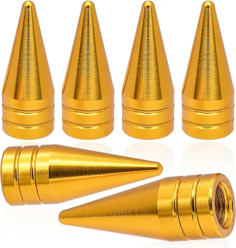Vista 29 de 4 piezas de tapas de válvula de rueda con forma de punta, válvula de rueda de aleación de aluminio con punta, cubiertas universales de válvula