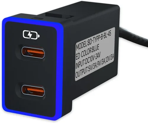 Vista 10 de Cargador de coche para Toyota USB C Dual Port Pd Tipo C Carga Azul/rojo (1.3 x 0.9 pulgadas)