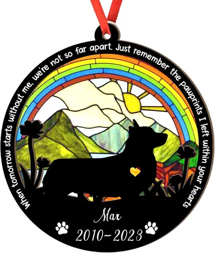 Vista 30 de Adorno personalizado para atrapasoles de sabueso afgano, adorno de Navidad de sabueso afgano, regalo para perro amante, sabueso afgano conmemorativo
