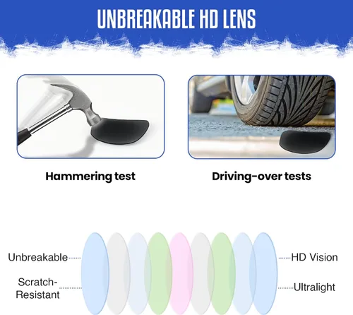 Vista 2 de Lucern Lentes de sol deportivos polarizados irrompibles, lentes irrompibles, marco de metal, 100% protección UV, claridad HD, ligeros 25 g (0.9 oz)