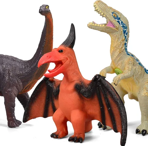 Vista 7 de Gzsbaby 6 juguetes de dinosaurio jumbo para niños de 3 a 5 años y niños pequeños, juguetes de dinosaurio grandes y suaves para los amantes – regalos