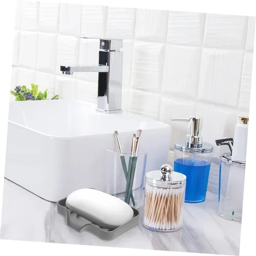 Vista 5 de Jabonera de silicona y soporte de esponja para fregadero de cocina y ducha, bandeja de jabón autodrenante para una fácil limpieza y organización