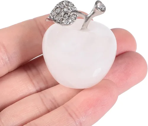 Vista 10 de Estatua de manzana de piedra de sangre natural de África, escultura de cristal curativo, adorno para el hogar, decoración de boda, 1 pulgada