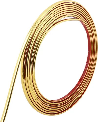 Vista 10 de Trimold Moldura de oro cepillado de 16.4 pies para despegar y pegar, espejo flexible para pared, techo, suelo, gabinete, azulejo, borde