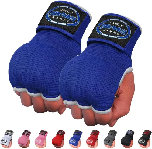 Vista 15 de Farabi - Guantes de boxeo híbridos para niños con protectores de manos, para boxeo, guantes de boxeo de punzonamiento Todo negro