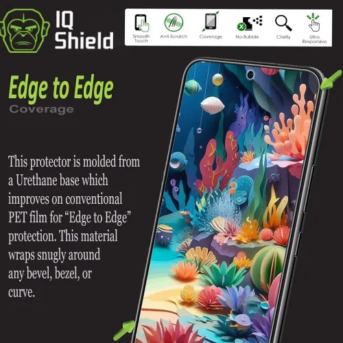 Vista 3 de IQShield Paquete de 2 protectores de pantalla para Samsung Galaxy S22 5G de 6.1 pulgadas, fácil de instalar, antiarañazos, antiburbujas, película