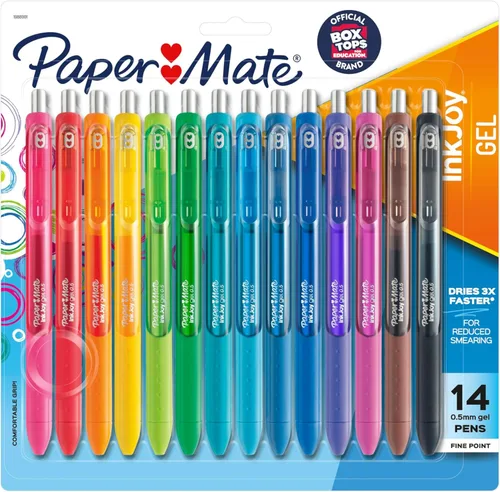 Vista 9 de Paper Mate InkJoy - Bolígrafos de gel con punta fina, tinta negra 0.5mm, agarre ergonómico de confort, caja de 12
