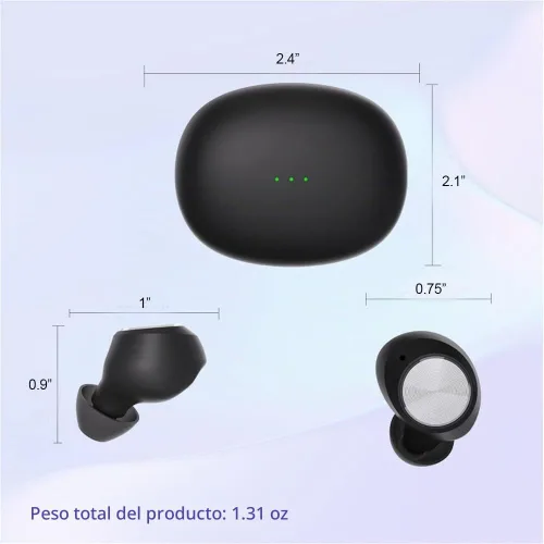 Vista 7 de Kamon Auriculares inalámbricos K12, Bluetooth 5.3, estéreo de alta fidelidad, cómodos auriculares intrauditivos impermeables con control táctil