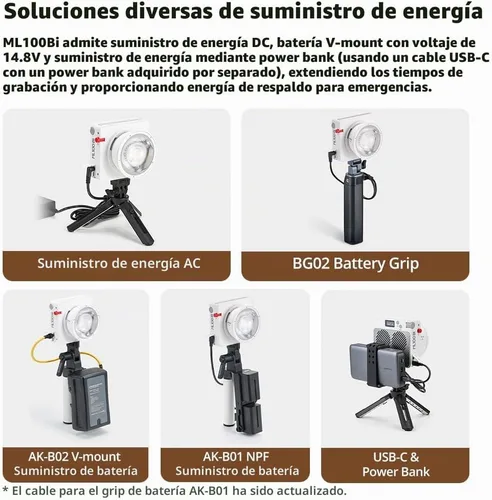 Vista 6 de Godox ML100Bi 120W bicolor LED luz de vídeo