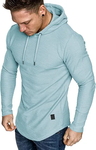 Vista 18 de Lexiart Sudadera deportiva con capucha para hombre, color liso, forro polar
