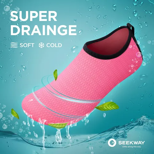 Vista 4 de Seekway - Zapatos de agua para hombres o mujeres adultos, tipo calcetín, de secado rápido, sensación de pie descalzo, ideales para la playa, nadar