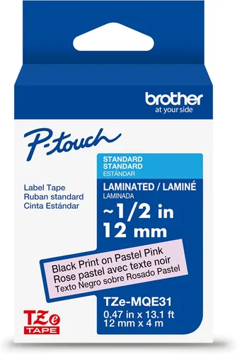 Vista 65 de Cinta laminada Brother Negro sobre Transparente, 6 mm (Tze111)