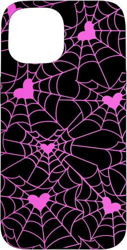 Vista 6 de Carcasa para iPhone 11 con diseño de telaraña, color rosa y negro