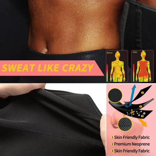 Vista 5 de KIWI RATA Entrenador de Cintura de Neopreno para Sauna Corsé Cinturón de Sudor para Mujeres Banda Ceñidora de Compresión para Entrenamiento Fitness