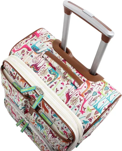 Vista 4 de Lily Bloom Patrón de diseño de equipaje de 28 pulgadas expandible con ruedas giratorias dobles, maleta grande y ligera bolsa a cuadros para mujeres