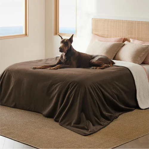 Vista 74 de Bedsure - Mantas impermeables para perros pequeños - Manta de felpa de sherpa con impresión suave lavable para perros y gatos, protector de muebles
