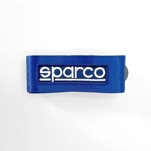 Vista 2 de Sparco 01638AZ Gancho de remolque de rendimiento con cinta - Azul - máx. 2000 kg - agujero de 16 mm