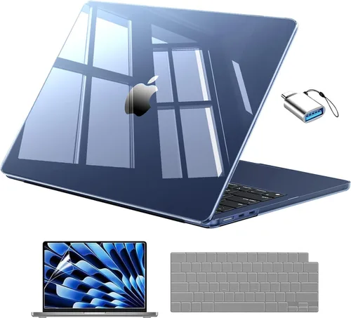Vista 20 de EooCoo Funda para MacBook Air de 13 pulgadas M5/M4/M3/M2 2026-2022, color Crystal Black