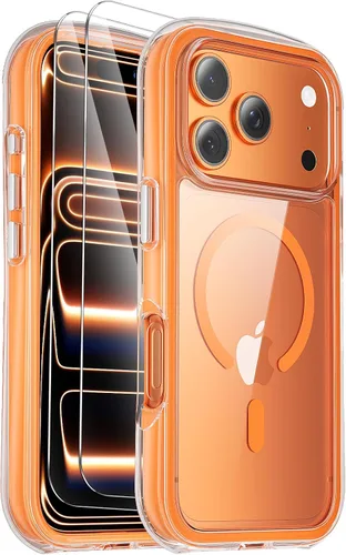 Vista 24 de Funda para iPhone Air [compatible con MagSafe] [2 protectores de pantalla] [prueba de caídas de grado militar] Funda magnética resistente