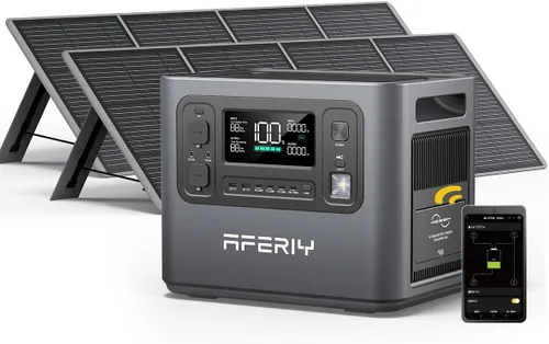 Vista 9 de AFERIY P210 Estación de Energía Portátil 2400W, Generador de Batería LiFePO4 de 2048Wh con Carga Rápida USB-C PD 100W para Emergencias, Cortes