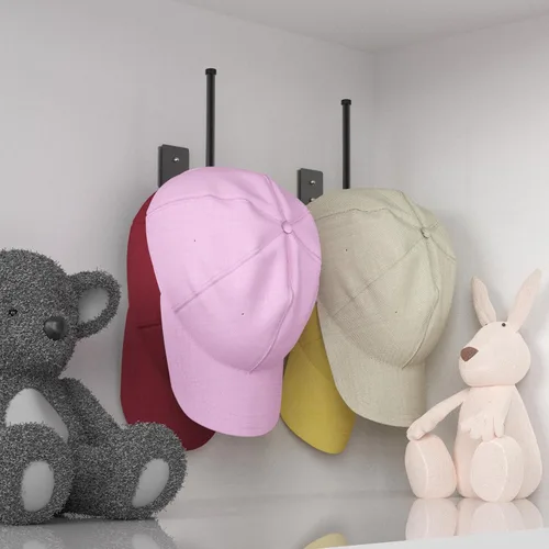 Vista 2 de Durmmur Paquete de 2 Percheros para Gorras de Béisbol, Organizador de Sombreros de Acero Inoxidable para Gorra de Béisbol, Organizador
