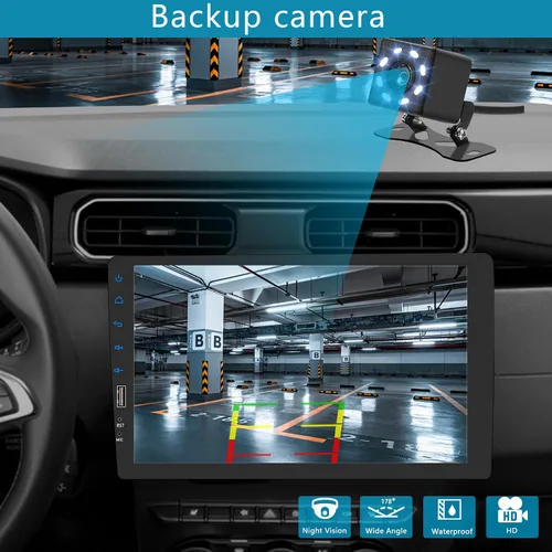 Vista 5 de Estéreo de coche con pantalla táctil de 9 pulgadas de un solo DIN compatible con Apple Carplay y Android Auto, radio Bluetooth de 1 DIN