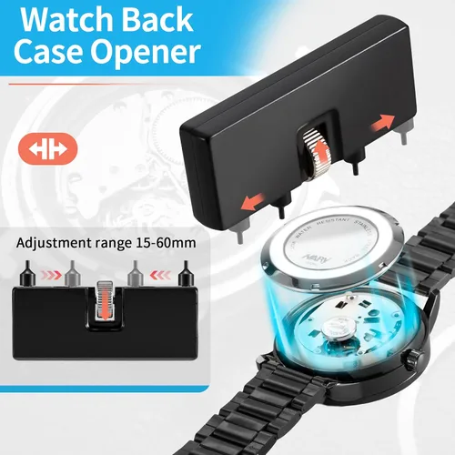 Vista 4 de Eventronic Kit de reparación de relojes, kit de herramientas de repuesto de batería de reloj, herramienta de extracción de eslabones de reloj