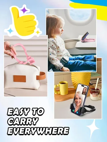 Vista 7 de Rellenos de calcetín para adolescentes, niñas, niños, adultos Soporte para teléfono celular: SOPORTE DE TELEFONO CELULAR PEREZOSO CON PULGAR HACIA