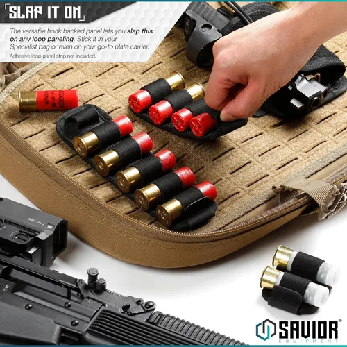 Vista 4 de Savior Equipment Tactical Shotgun Shell Card Bullet Holder for 12 Gauge Ammo, Shotgun Ammo Carrier for 2-6 Round Side Loader