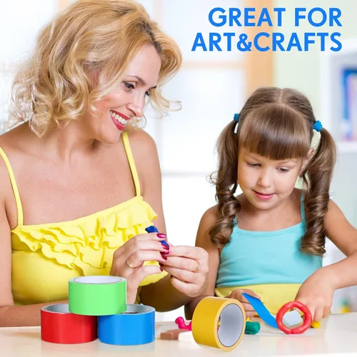 Vista 5 de 36 rollos de cinta adhesiva de colores a granel de 10 yardas x 2 pulgadas, arco iris, resistente, impermeable, cinta de pato colorida para bricolaje