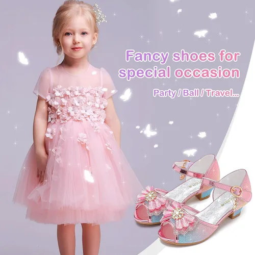 Vista 7 de Osinnme - Sandalias de boda para niña pequeña y grande