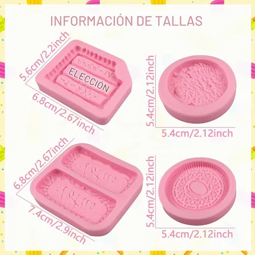 Vista 6 de 4 moldes de silicona para galletas, moldes de chocolate y dulces F-24