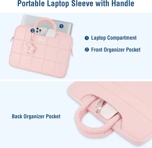 Vista 2 de MOSISO Funda para laptop de 13.3 pulgadas, funda para laptop de 13-13.3 Rosa