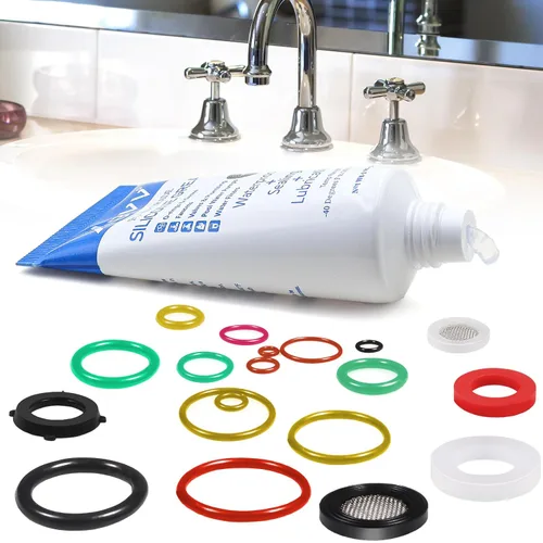 Vista 7 de XBVV - Lubricante de grasa de silicona para fontanero para válvula de grifo de fontanería, arandela de goma con juntas tóricas, paquete de 1 unidad