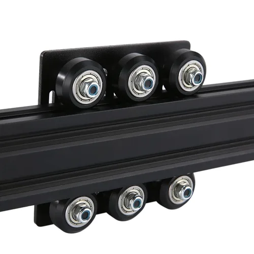 Vista 4 de 1 paquete ensamblado 2040 V Kit de placa de góndola con 6 piezas de ruedas sólidas POM Solo compatible con perfiles de extrusión de aluminio