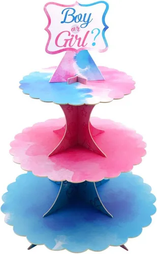 Vista 10 de Soporte para cupcakes de mariposa de 3 niveles, torre de postre